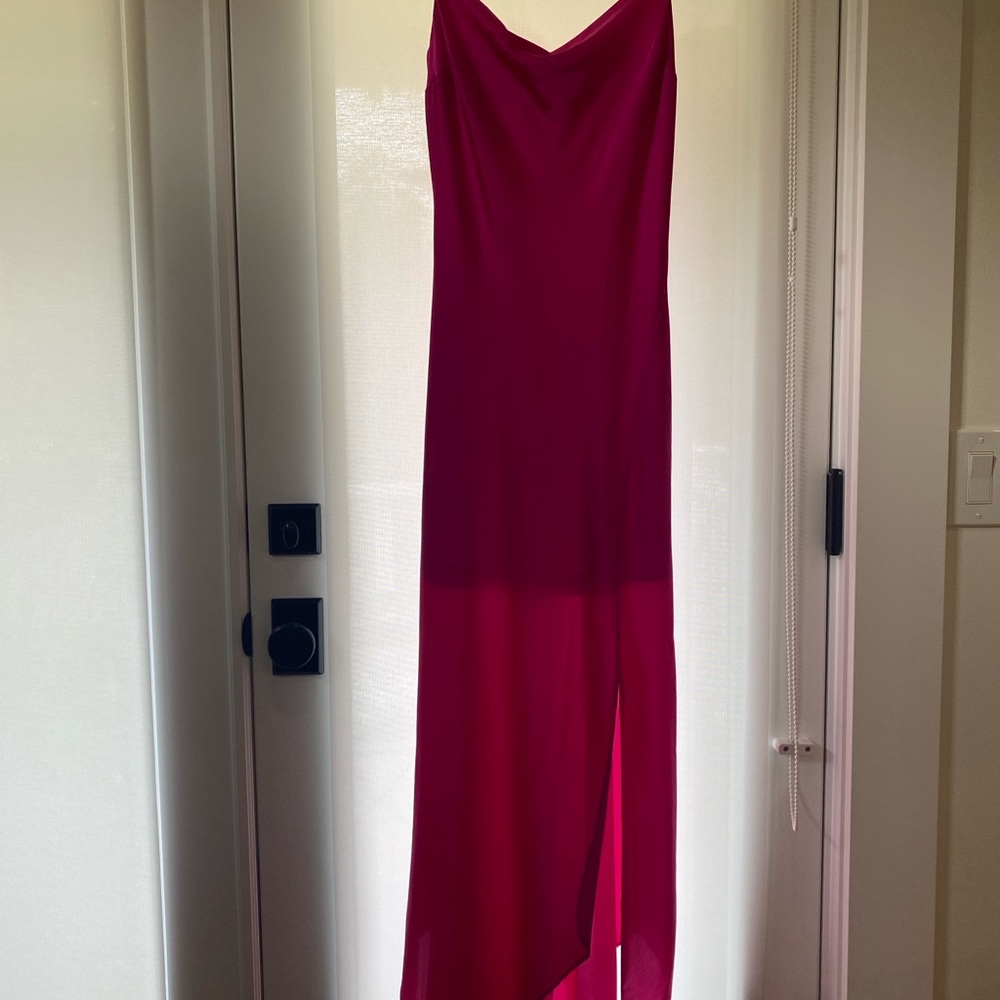 Express Fuchsia Asymmetrical Dress